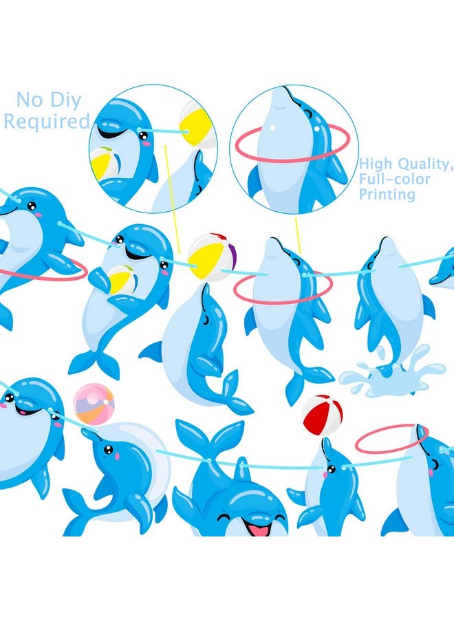 umoni Dolphin Happy Birthday Banner Decorations for Under the Sea Themed Party Supplies - Image 5