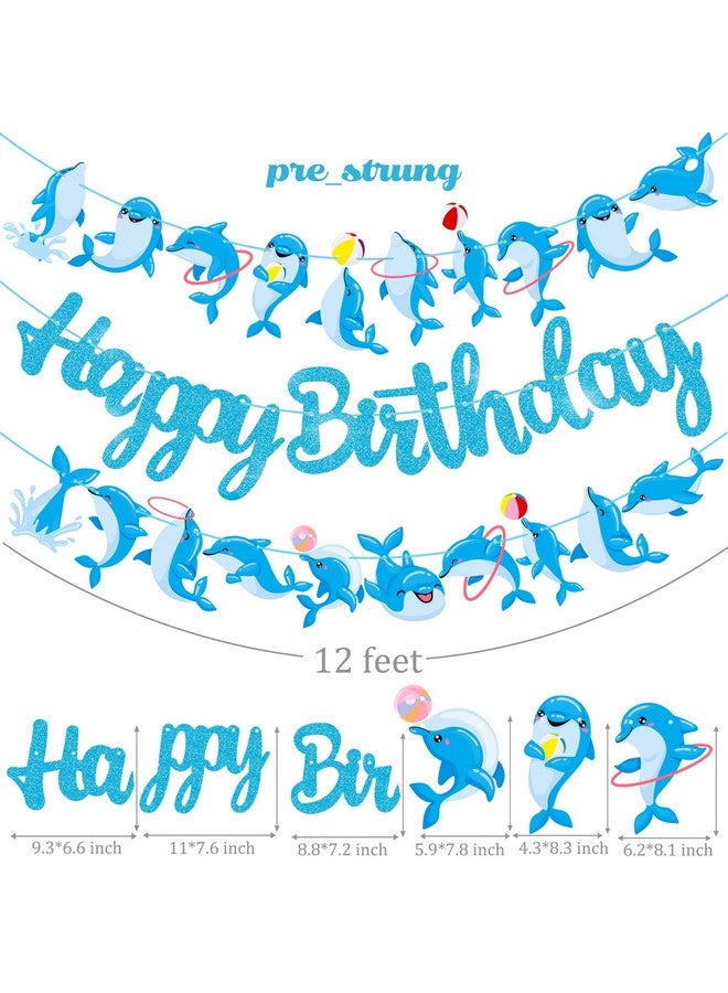 umoni Dolphin Happy Birthday Banner Decorations for Under the Sea Themed Party Supplies - Image 3