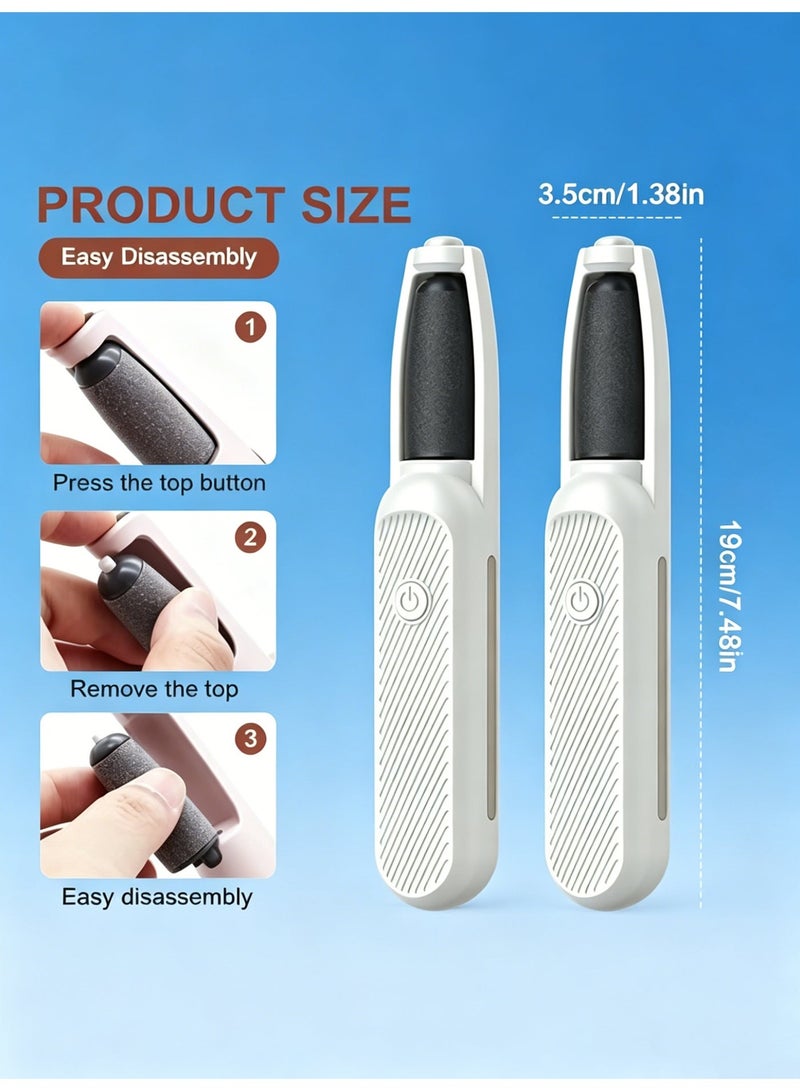 Electric Callus Remover File callus Remover for Feet  Pdicure Tool Foot care Foot File- 2 Rollers Included, IPX7 Fully Waterproof - Image 2