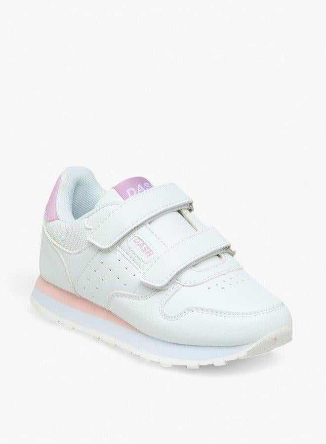 Dash Panelled Sneakers with Hook and Loop Closure - Image 1