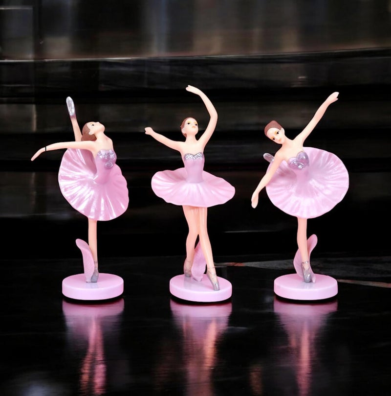 Spiaty Polyvinyl Chloride Ballet Dancing Girl Home, Car and Office Decor Figurine (Small, Pink, Set of 3) - Image 4