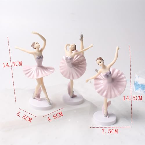 Spiaty Polyvinyl Chloride Ballet Dancing Girl Home, Car and Office Decor Figurine (Small, Pink, Set of 3) - Image 5