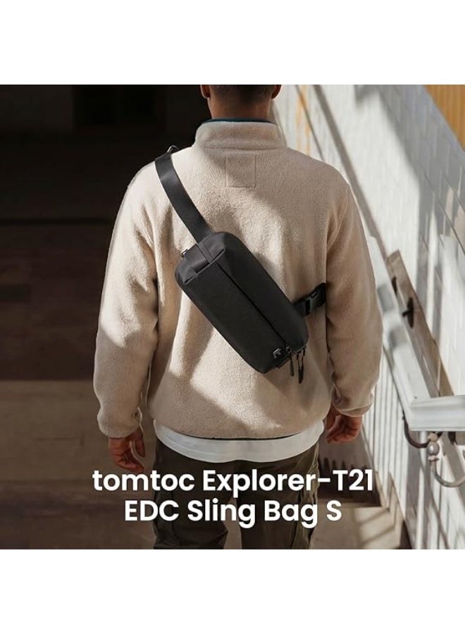 Tomtoc Crossbody Sling Bag 3L Water-Resistant Lightweight Chest Bag Compatible with 8.3” iPad Mini, Nintendo Switch 2 / OLED – TOMTOC Explorer-T21 Small EDC Shoulder Bag for Men & Women Travel Hiking - Image 5