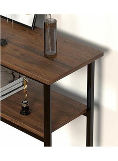 AGD Coffee Corner Table for Entryway, Living Room, Office, Versatile Narrow Side Table 100 x 30 x 90 cm Brown  - Image 5
