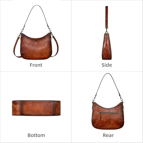 Iswee Brown Purse Medium Crescent Bag Leather Purses for Women Crossbody Bag Shoulder Purse and Handbags Designer Hobo Pocketbooks (Brown) - Image 4