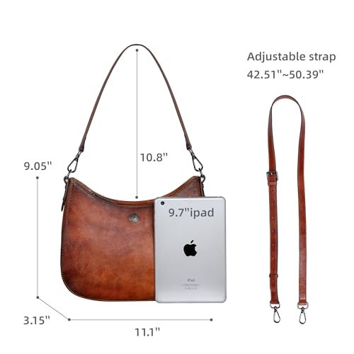 Iswee Brown Purse Medium Crescent Bag Leather Purses for Women Crossbody Bag Shoulder Purse and Handbags Designer Hobo Pocketbooks (Brown) - Image 3