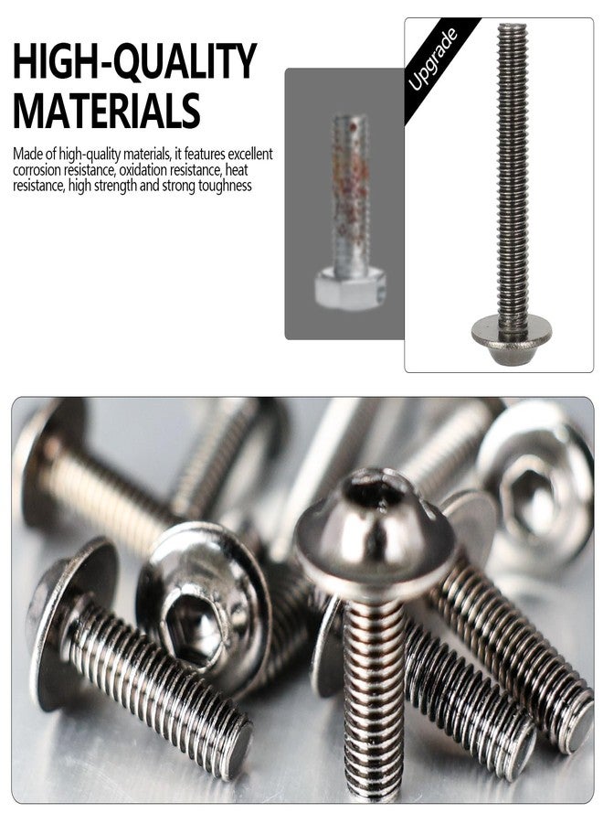 MOCODUO 195Pcs M5 M6 Motorcycle Fairing Bolt Kit Stainless Steel Windscreen Screws Fastener Clips Universal for Sportbike Kawasaki Suzuki Honda Yamaha BMW Ducati GSXR Motorcycle Accessories Titanium - Image 5