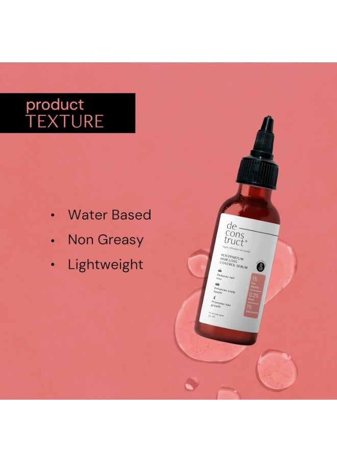 Deconstruct Postpartum Hair Loss Control Serum with Biotin and Contains 1% Pea Peptide + 1% Niacinamide | For hair fall after pregnancy | Breastfeeding Safe | 50ml  - Image 4