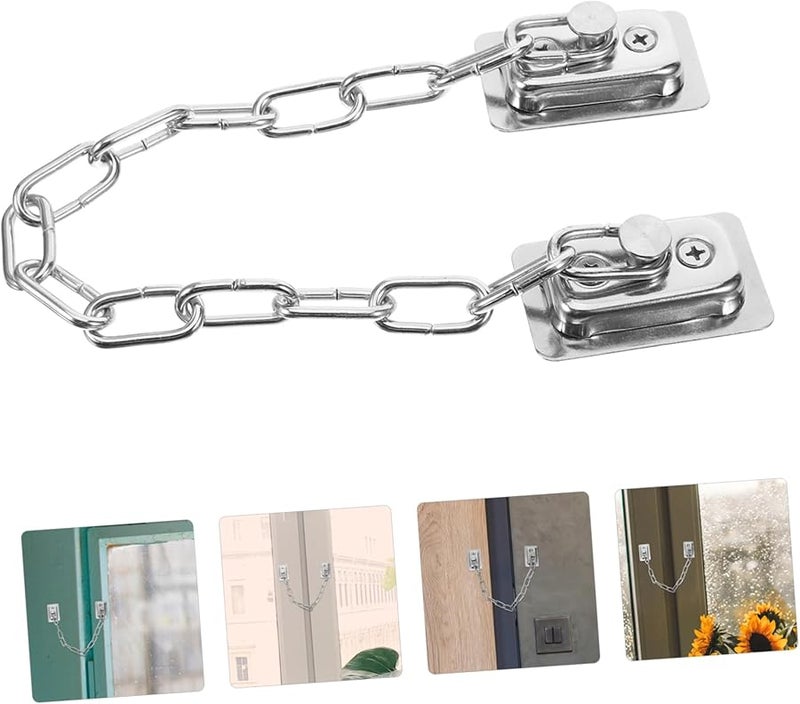 Jojofuny 4Pcs Portable Door Locks Stainless Steel For Sliding Doors Windows Home Safety - Image 4