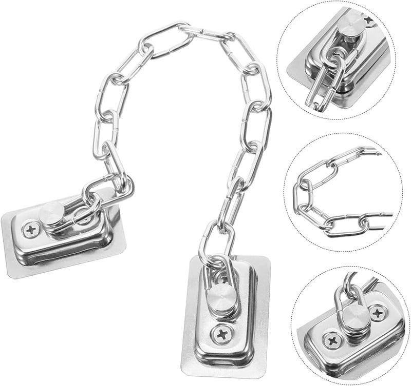 Jojofuny 4Pcs Portable Door Locks Stainless Steel For Sliding Doors Windows Home Safety - Image 5