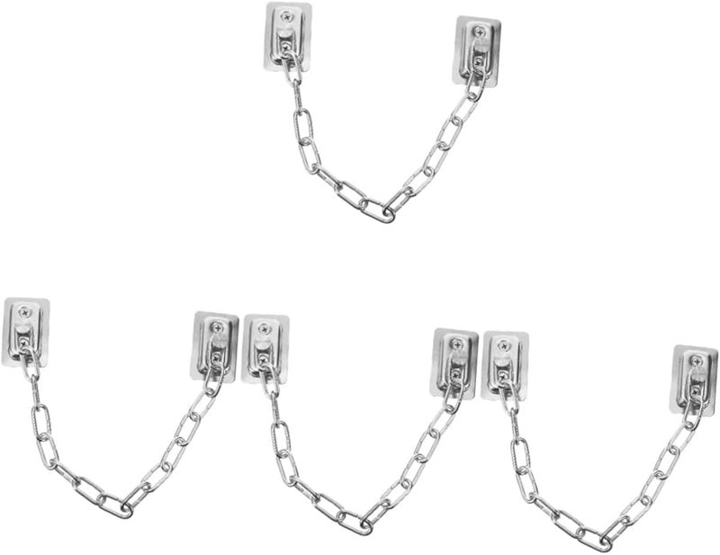 Jojofuny 4Pcs Portable Door Locks Stainless Steel For Sliding Doors Windows Home Safety - Image 1