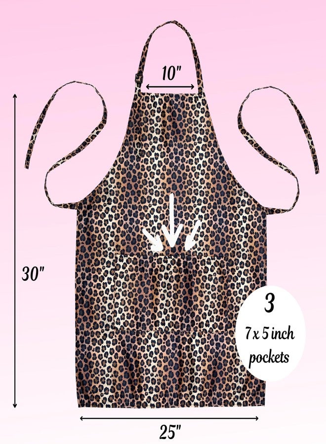 Plum Hill Leopard Cheetah Apron for Hair Stylists, Cosmetology, Make-up Artists, Beauticians - Waterproof Apron; Bleach Proof Aprons for Hair Coloring Eyelashes, Brows, Esthetician Aprons for Women - Image 4