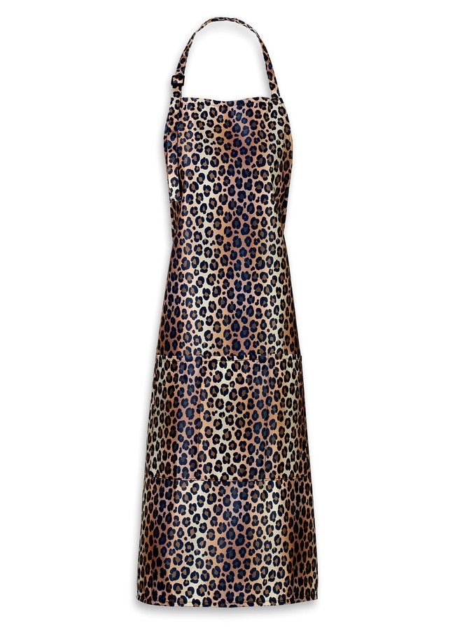 Plum Hill Leopard Cheetah Apron for Hair Stylists, Cosmetology, Make-up Artists, Beauticians - Waterproof Apron; Bleach Proof Aprons for Hair Coloring Eyelashes, Brows, Esthetician Aprons for Women - Image 1