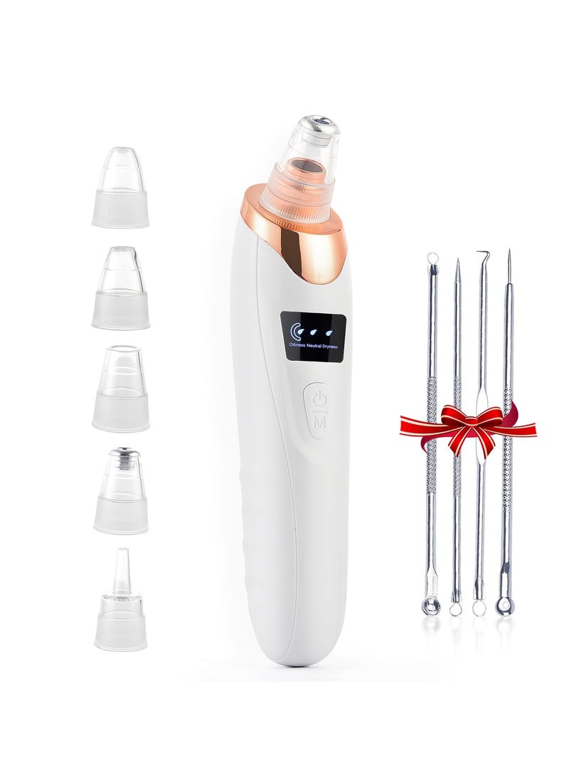 SYOSI Pore Vacuum Blackhead Remover Vacuum Electric Pore Cleaner with 5 Probes & 3 Level and LED Display Blackhead Extractor for Face and Nose Includes Blackhead Remover Tool Kit  - Image 1