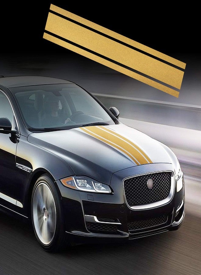 تومال ملصق شريط غطاء محرك السيارة من TOMALL مقاس 49 بوصة × 8.7 بوصة، ملصق جانبي لهيكل السيارة، ملصق سقف السيارة، ملصق فينيل معدل (ذهبي) - Image 1