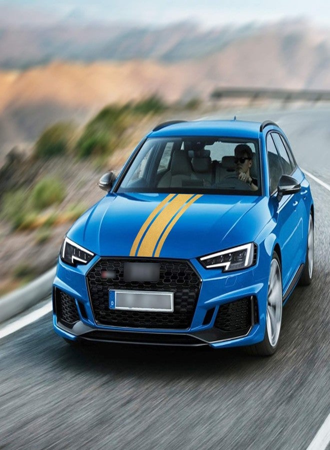 تومال ملصق شريط غطاء محرك السيارة من TOMALL مقاس 49 بوصة × 8.7 بوصة، ملصق جانبي لهيكل السيارة، ملصق سقف السيارة، ملصق فينيل معدل (ذهبي) - Image 4