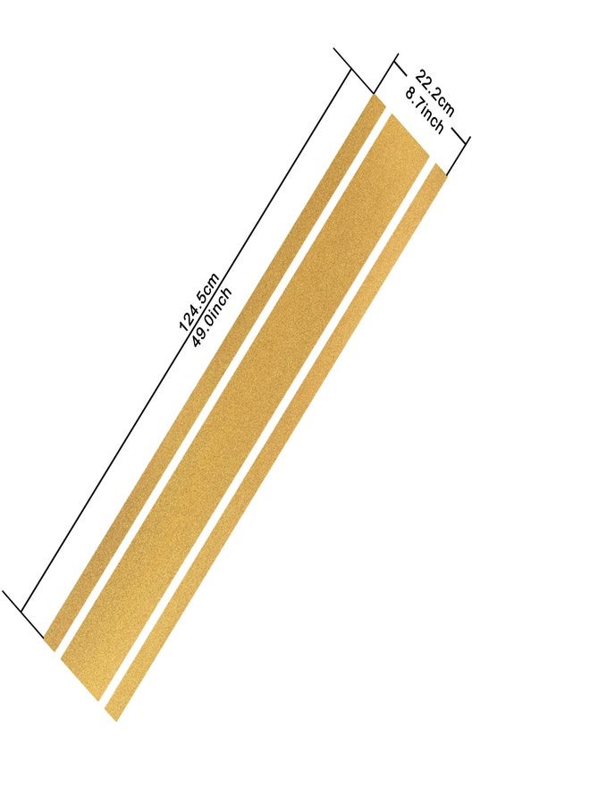 تومال ملصق شريط غطاء محرك السيارة من TOMALL مقاس 49 بوصة × 8.7 بوصة، ملصق جانبي لهيكل السيارة، ملصق سقف السيارة، ملصق فينيل معدل (ذهبي) - Image 2