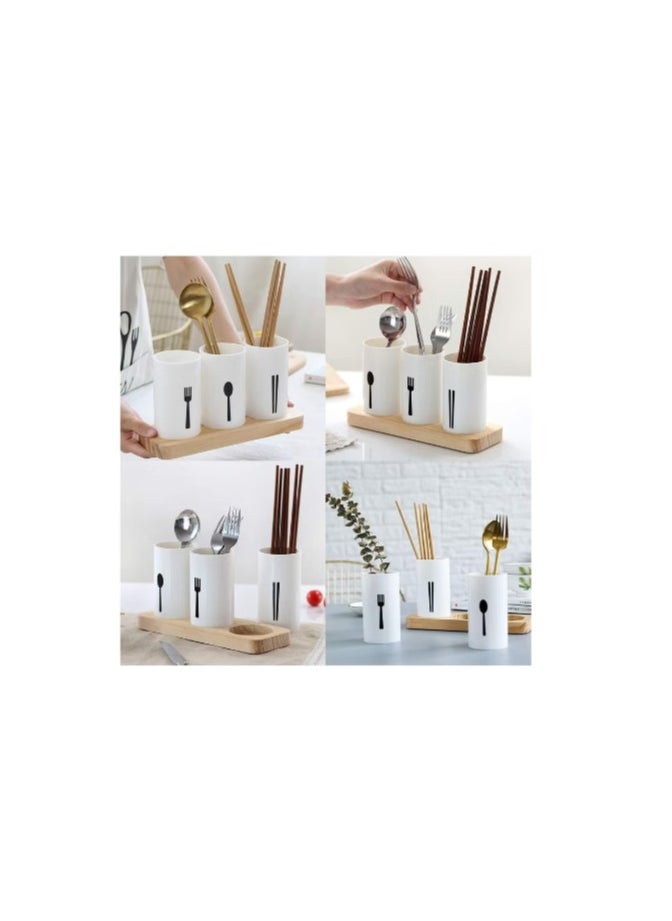 3 Pcs Chopsticks, Fork, Spoon Classification Storage Box