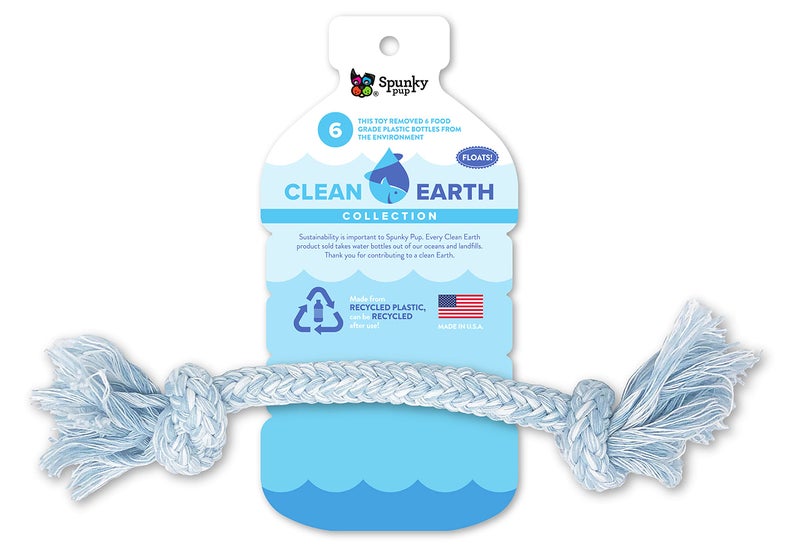 Spunky Pup Clean Earth Recycled Rope Dog Toy Made in USA Made from 100 Recycled Water Bottles MediumBlue7122 - Image 2
