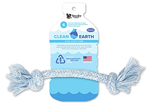 Spunky Pup Clean Earth Recycled Rope Dog Toy Made in USA Made from 100 Recycled Water Bottles MediumBlue7122 - Image 1