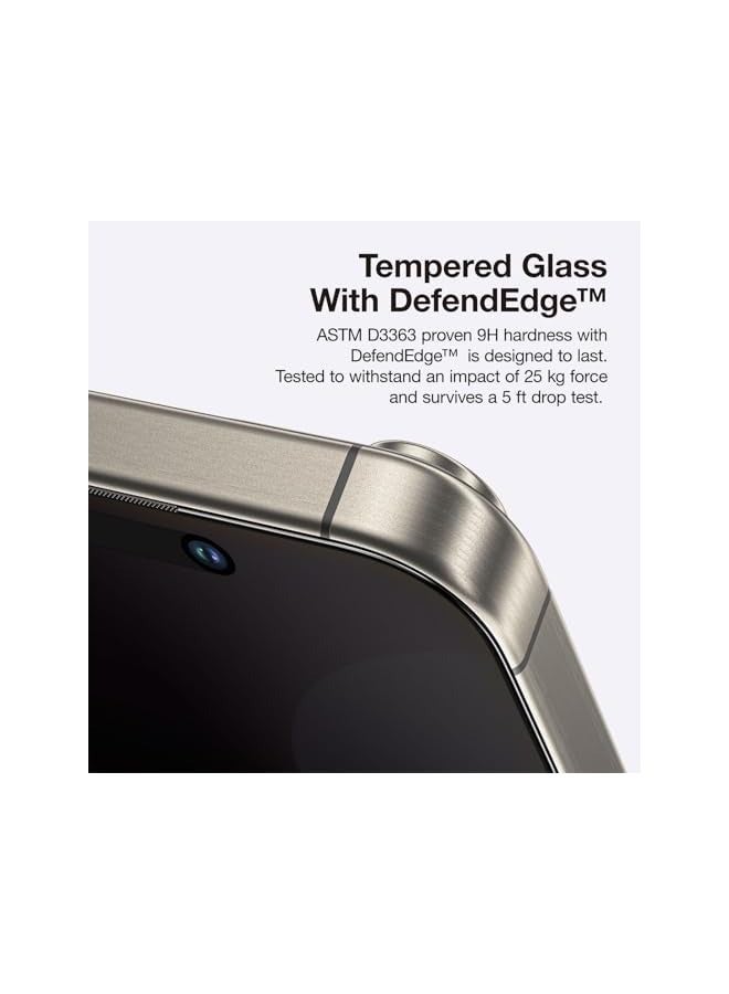 بروماس غطاء كامل من زجاج الخصوصية لهاتف iPhone 16 PRO واقي شاشة من الزجاج المقسى مع صينية سهلة التركيب - [خصوصية 28 درجة 2.75D] - Image 4