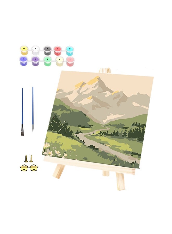 Diy Digital Painting Set With Photo Frame (20*20cm), Brushes, Paints, Fashionable Art Wall Decorations, Suitable For Home, School, Outdoor  - Image 1
