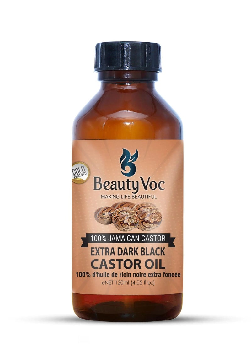 BEAUTY VOC of Premium Extra Dark Black Castor Oil Extracted from Finest Castor Beans, Strengthens Follicles, Minimizes Breakage, Nourishes, Hydrates Scalp, Amplifies Eyebrows and Eyelashes, 120ml  - Image 2