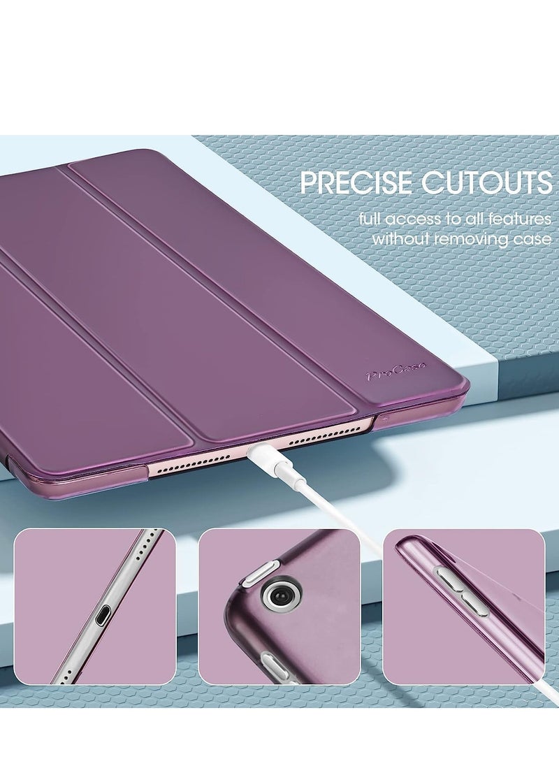 iPad 10.2 Case - Compatible with 9th Generation (2021), 8th Generation (2020), 7th Generation (2019) - Slim Translucent Hard PC Protective Smart Cover with Stand - Purple