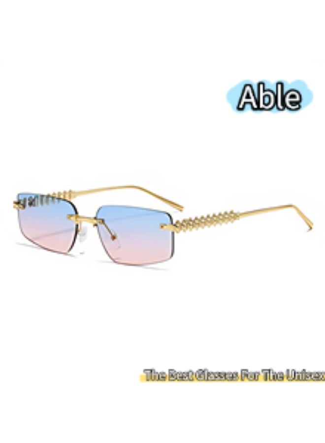ABLE 【2025New Glasses】Neutral Polarized Sunglasses - UV400 UV Protection, High-Definition Anti-Glare, Gold Frame - Suitable for Fishing/Shopping/Driving/Travel/Parties, Fashionable Facial Accessory - Image 4