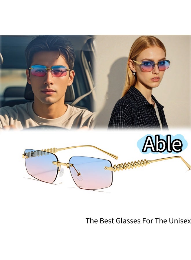 ABLE 【2025New Glasses】Neutral Polarized Sunglasses - UV400 UV Protection, High-Definition Anti-Glare, Gold Frame - Suitable for Fishing/Shopping/Driving/Travel/Parties, Fashionable Facial Accessory - Image 1