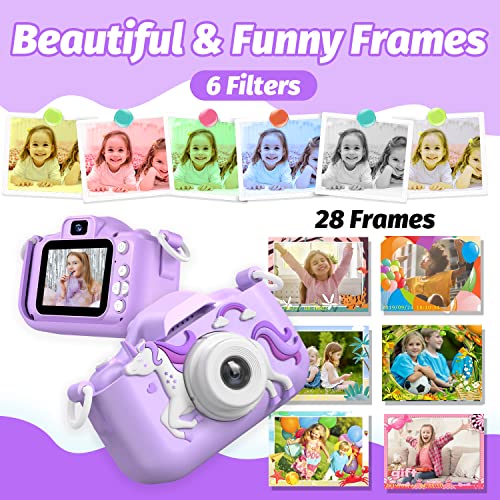Mgaolo Children's Camera Toys for 3-12 Years Old Kids Boys Girls,HD Digital Video Camera with Protective Silicone Cover,Christmas Birthday Gifts with 32GB SD Card (Purple) - Image 5
