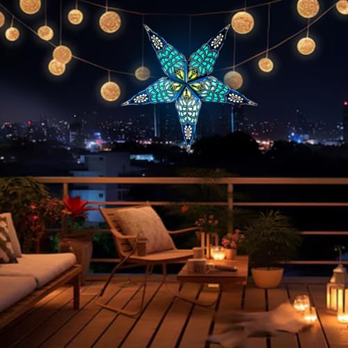 ME  YOU ME & YOU Paper Star Decoration – Perfect for Diwali, Birthday, Christmas & New Year, Ideal for Indoor/Outdoor Festive Decor, Reusable & Lightweight- Blue Color 61 CM - Image 2