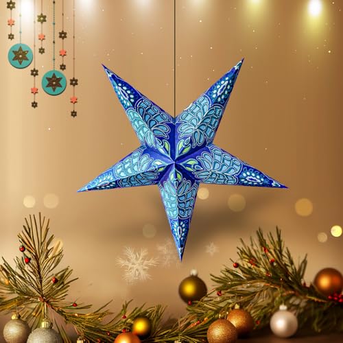 ME  YOU ME & YOU Paper Star Decoration – Perfect for Diwali, Birthday, Christmas & New Year, Ideal for Indoor/Outdoor Festive Decor, Reusable & Lightweight- Blue Color 61 CM - Image 4