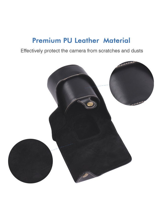 NIBEMINENT Vintage Camera Case With Shoulder Strap Black - Image 3