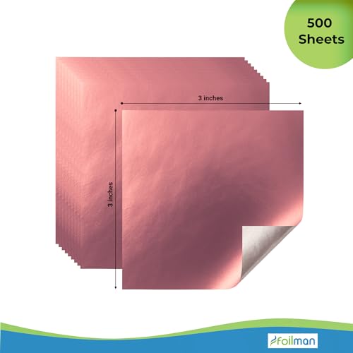 Foilman Confectionery Chocolate/Candy Wrapper Foil sheets DIY Candy and Chocolate Wrapping For All Occasions - Pack of 500 Sheets - 3 x 3 Inch (Rose Gold) - Image 3