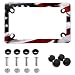 LIN KANG Motorcycle American Flag License Plate Frame Stainless Steel Matte Stripe US Flag Gloss Patriotic License Plate Frame Covers for Motorcycle - Image 2