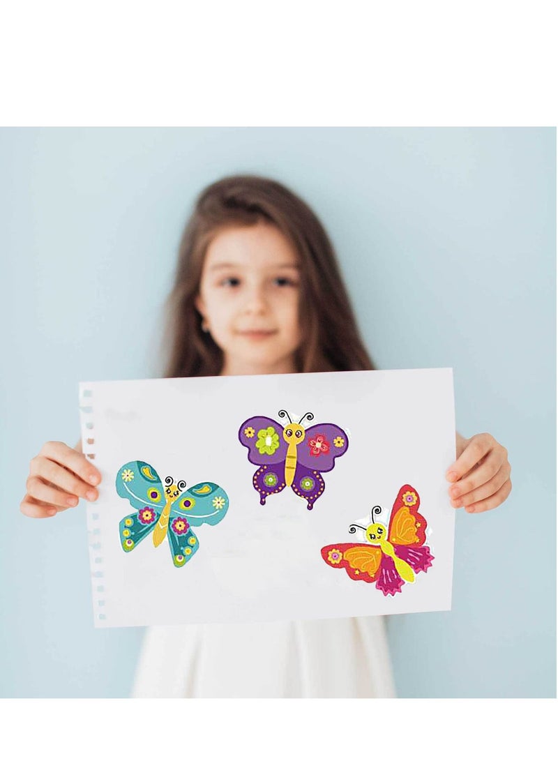 Excefore Butterflies Make Your Own Stickers, 48PCS Make-a-Face Stickers, DIY Butterfly Craft Kits, Mix and Match Decals for Gift/Reward/Art Craft/Party Favors/School - Image 4