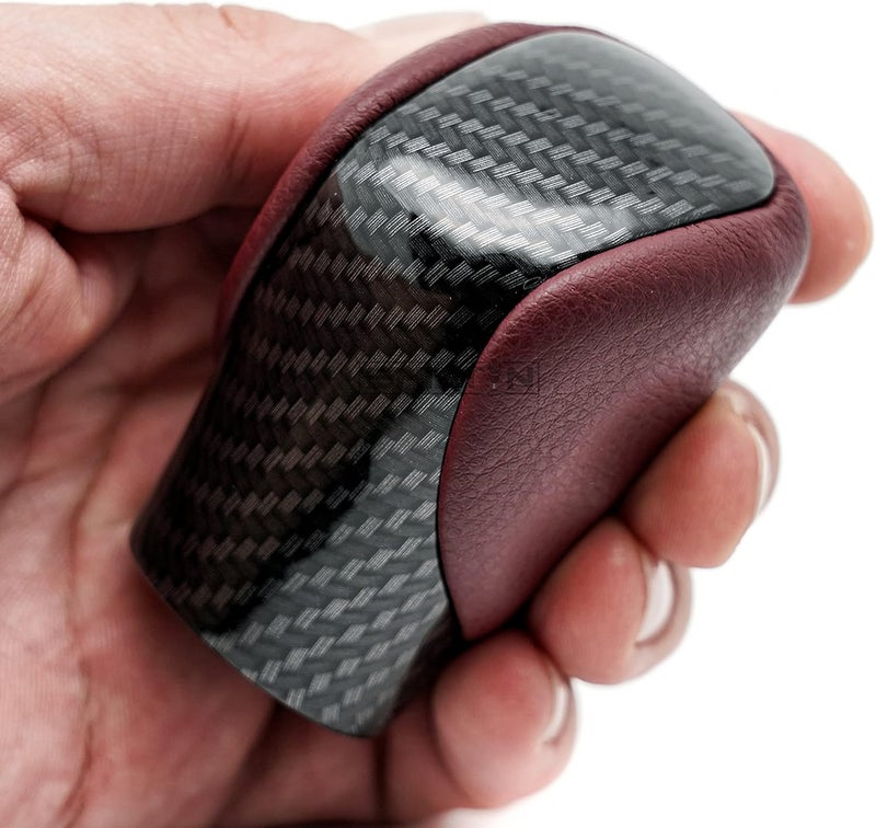 SHIFTIN Premium Gear Shift Knob for Lexus ES GS GX NX RC RX - Rioja Red Rose/Carbon Fiber Pattern - Image 5