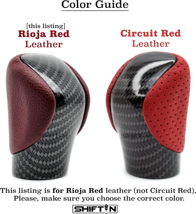 SHIFTIN Premium Gear Shift Knob for Lexus ES GS GX NX RC RX - Rioja Red Rose/Carbon Fiber Pattern - Image 4