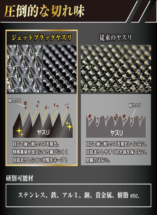 Engineer TFS-10 Jet Black File Set, Medium, Set of 5, Exclusive Leather Case Included - Image 3