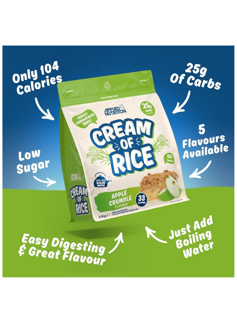 Applied Nutrition Cream of Rice High Carbohydrate Cream of Rice Supplement Apple Crumble Flavor 1 kg - Image 4