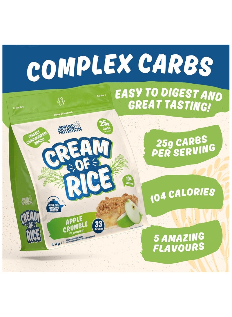 Applied Nutrition Cream of Rice High Carbohydrate Cream of Rice Supplement Apple Crumble Flavor 1 kg - Image 2