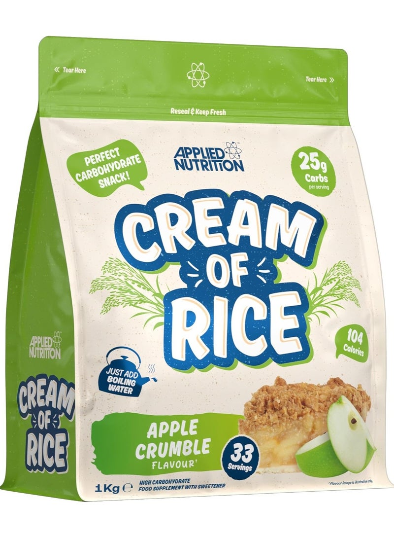 Applied Nutrition Cream of Rice High Carbohydrate Cream of Rice Supplement Apple Crumble Flavor 1 kg - Image 1