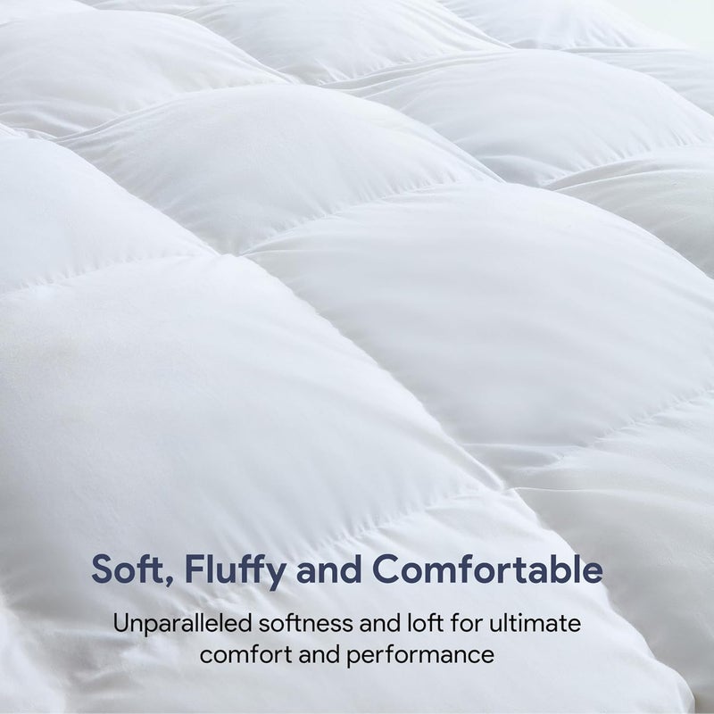 Maple&Stone Feather Down Comforter Queen Size All Season White Down Duvet Insert Ultra Soft 100% Cotton Cover Fluffy Queen Comforter 90 x 90 Inches - Image 4