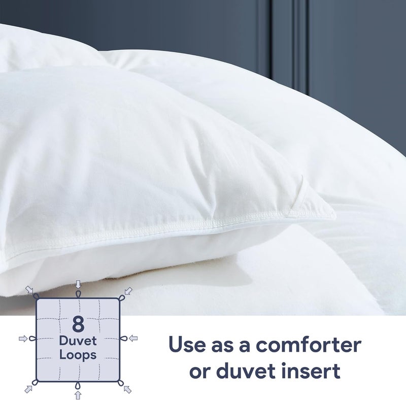 Maple&Stone Feather Down Comforter Queen Size All Season White Down Duvet Insert Ultra Soft 100% Cotton Cover Fluffy Queen Comforter 90 x 90 Inches - Image 3