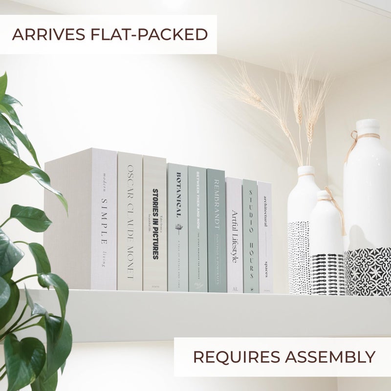 ZICOTO Beautiful Decorative Books - Set of 9 Boxes Enhance Your Coffee Table, Bookshelf or Mantel Shelf Decor - Aesthetic Fake/Faux Books for Modern Home Decoration, Photo Storage and as a Keepsake Box - Image 4