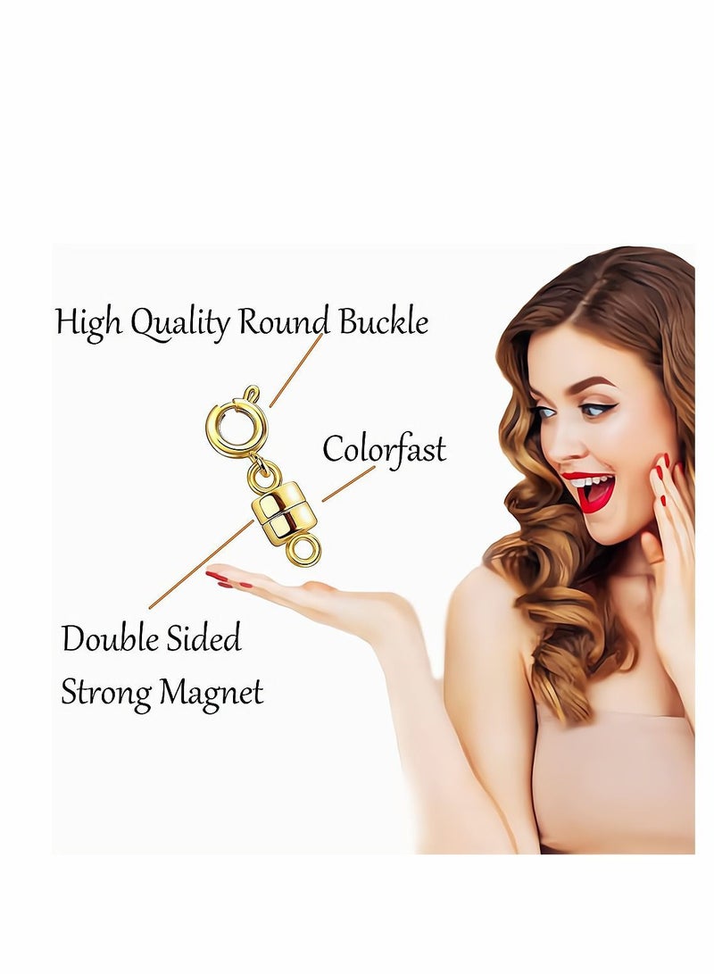 Y&D Magnetic Clasp Converter for Necklace, 4 Pieces Necklace Closures Connector, Jewelry Clasps Connector Chain Extender Bracelet Crafts (2 Gold, 2 Silver) - Image 5