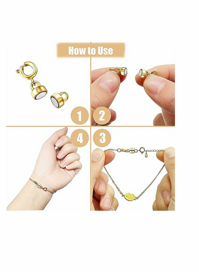 Y&D Magnetic Clasp Converter for Necklace, 4 Pieces Necklace Closures Connector, Jewelry Clasps Connector Chain Extender Bracelet Crafts (2 Gold, 2 Silver) - Image 3
