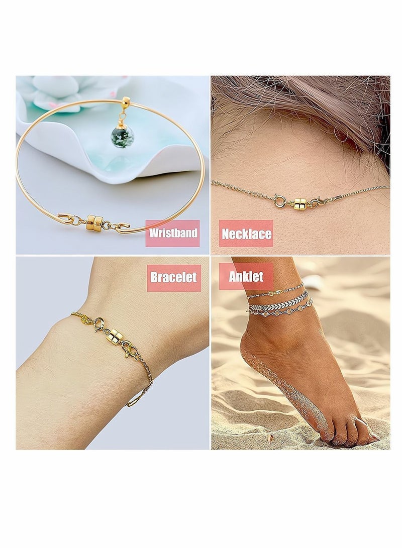 Y&D Magnetic Clasp Converter for Necklace, 4 Pieces Necklace Closures Connector, Jewelry Clasps Connector Chain Extender Bracelet Crafts (2 Gold, 2 Silver) - Image 2