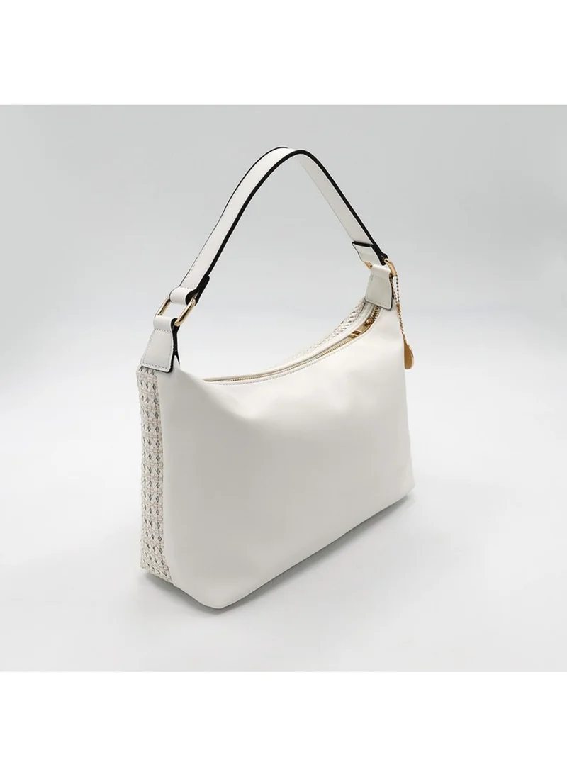 مارينا جالانتي Marina Galanti Cheremule Perforated Hobo Bag - White